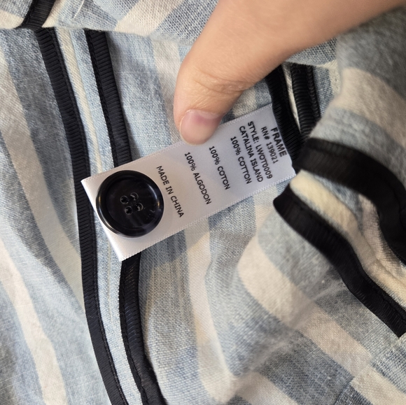 Frame Denim Cotton Striped Shirt Jacket Size Small - Picture 5 of 8